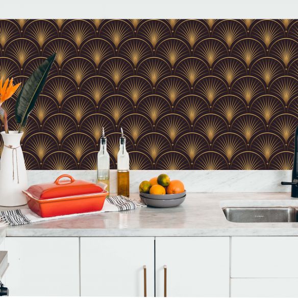 Crédence adhésive art déco design écailles