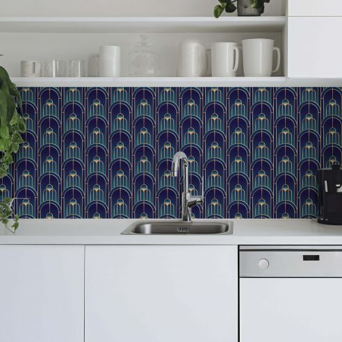 Crédence adhésive art déco arches design