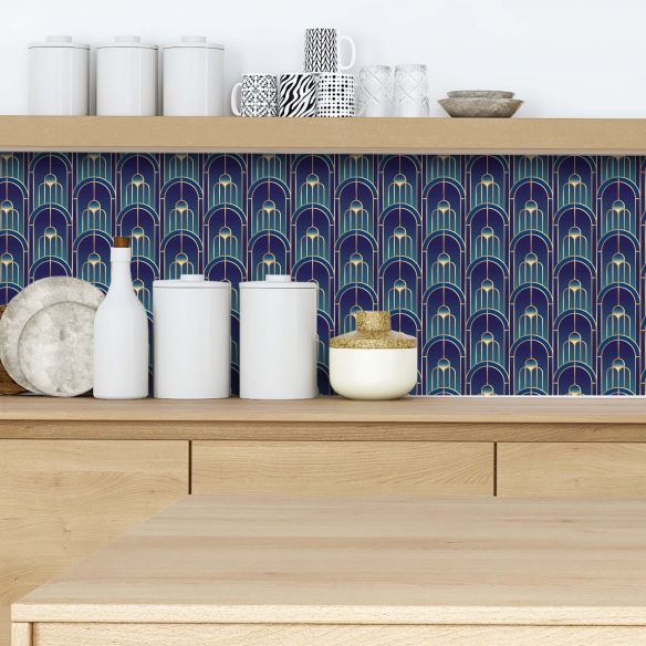 Crédence adhésive art déco arches design