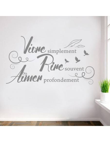 Sticker Vivre simplement rire souvent aimer profondement