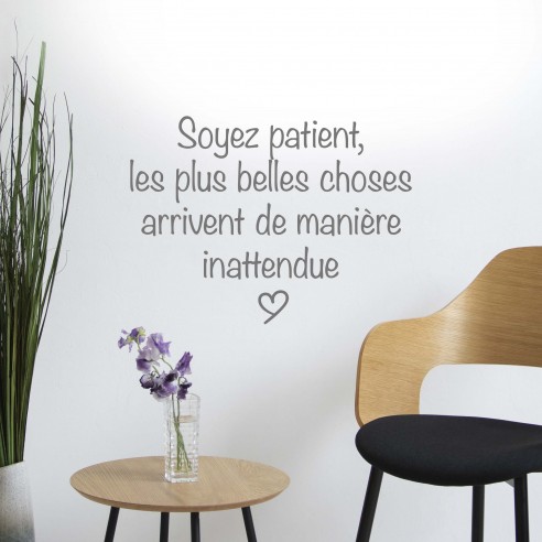 Stickers citation soyez patient