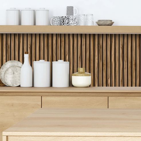 Crédence adhésive imitation tasseaux bois 001