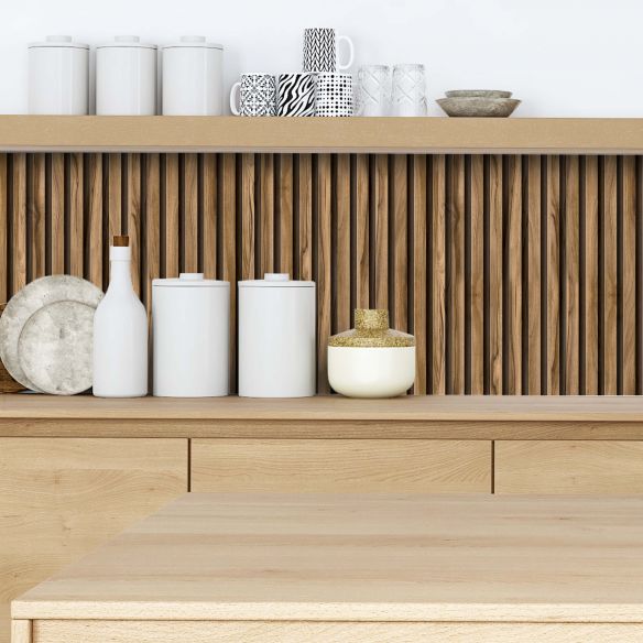 Crédence adhésive imitation tasseaux bois 001