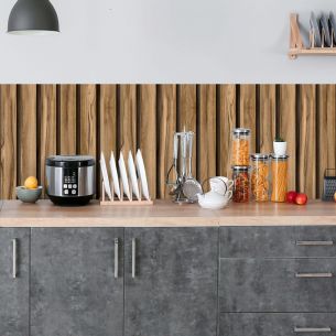 Crédence adhésive imitation tasseaux bois 002