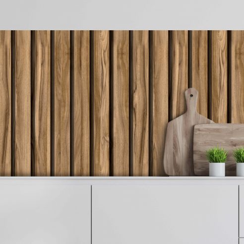 Crédence adhésive imitation tasseaux bois 002