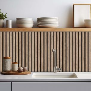 Crédence adhésive imitation tasseaux bois 003