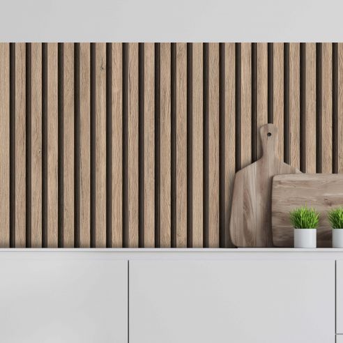 Crédence adhésive imitation tasseaux bois 003