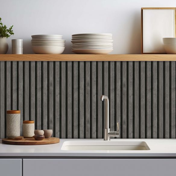 Crédence adhésive imitation tasseaux bois 004