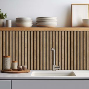 Crédence adhésive imitation tasseaux bois 005