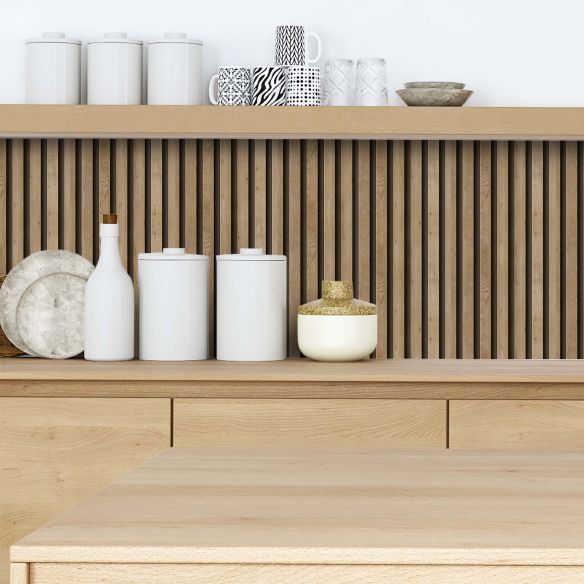 Crédence adhésive imitation tasseaux bois 005