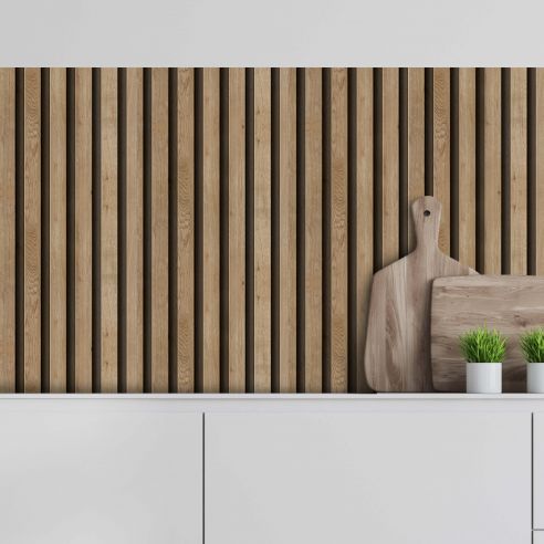 Crédence adhésive imitation tasseaux bois 005