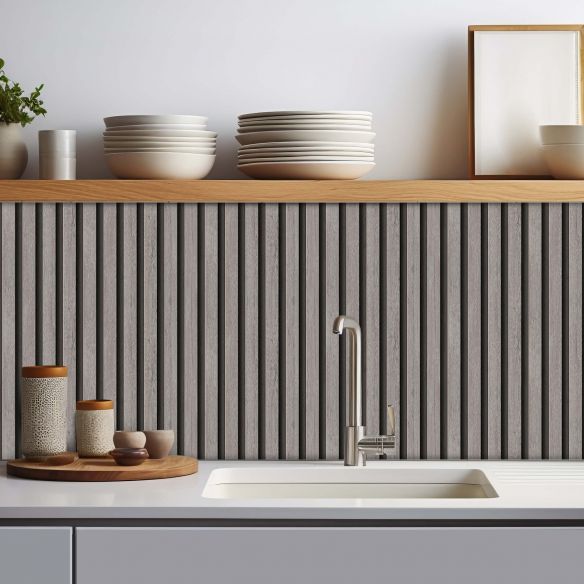 Crédence adhésive imitation tasseaux bois 006