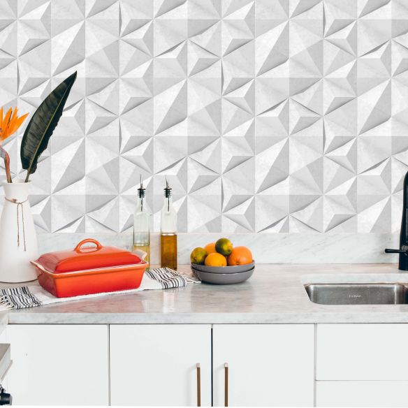 Crédence adhésive effet béton 3D