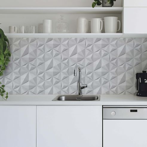 Crédence adhésive effet béton 3D