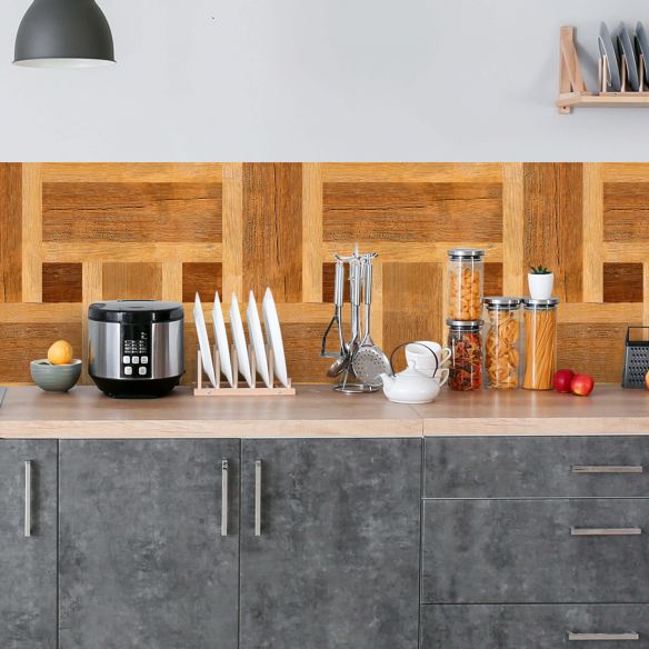 Crédence adhésive effet parquet bois 002