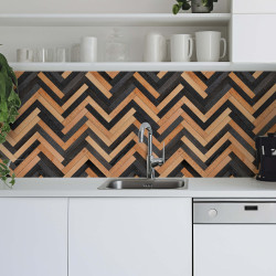 Crédence adhésive effet parquet bois 003