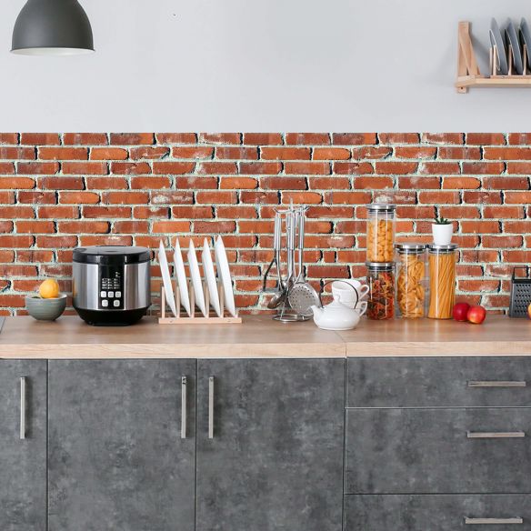 Crédence adhésive effet briques 001