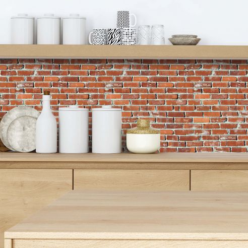 Crédence adhésive effet briques 001