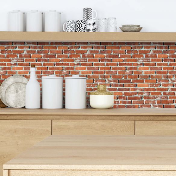 Crédence adhésive effet briques 001
