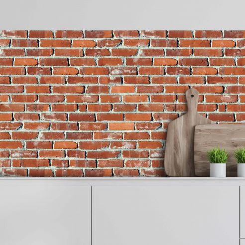 Crédence adhésive effet briques 001