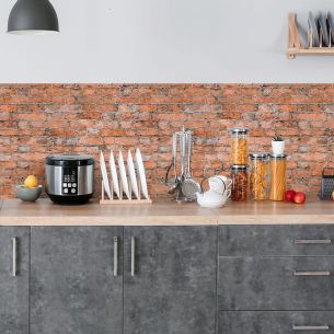 Crédence adhésive effet briques 002