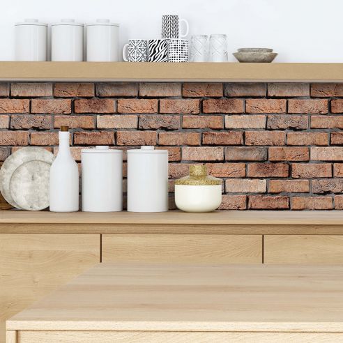 Crédence adhésive effet briques 003