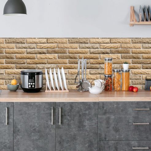 Crédence adhésive effet briques 004