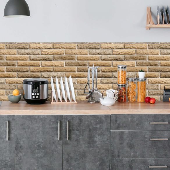 Crédence adhésive effet briques 004