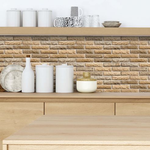 Crédence adhésive effet briques 004