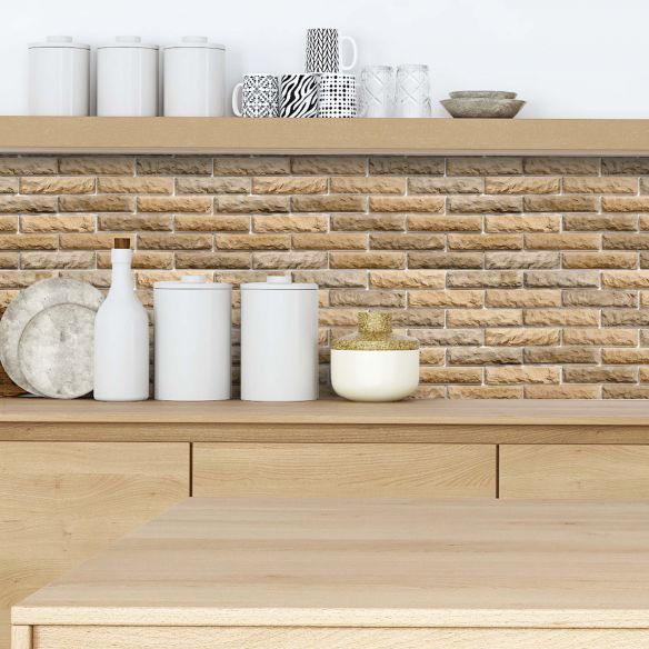 Crédence adhésive effet briques 004