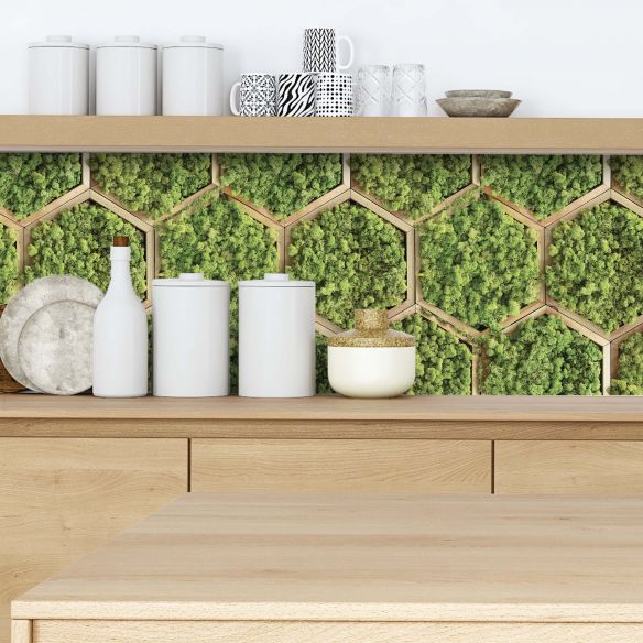 Crédence adhésive imitation mur végétal