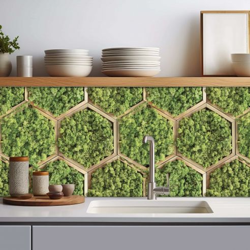 Crédence adhésive imitation mur végétal