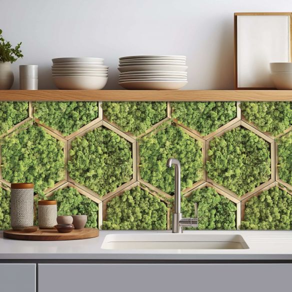 Crédence adhésive imitation mur végétal