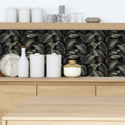 Crédence adhésive effet feuillage 001
