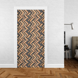 Sticker porte effet parquet