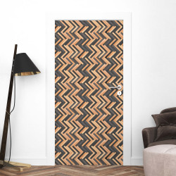 Sticker porte effet parquet