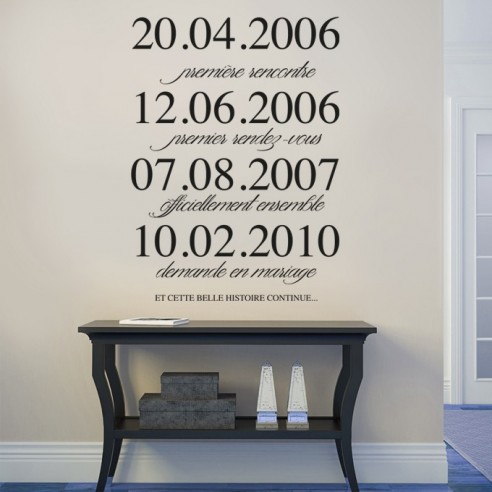 Sticker personnalisé dates et textes