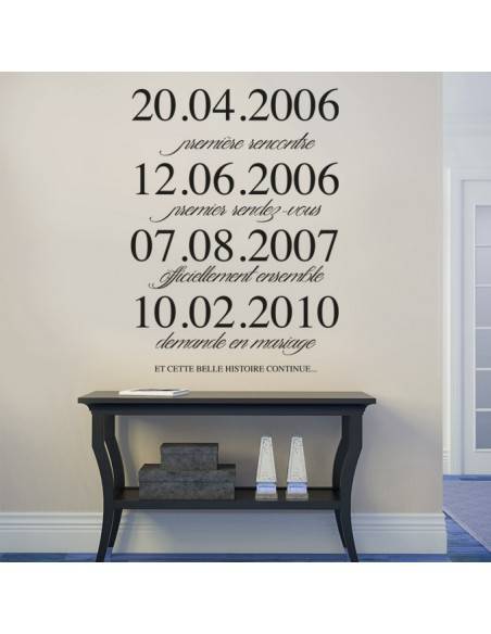 Sticker personnalisé dates et textes