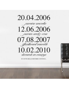 Sticker personnalisé dates et textes 2