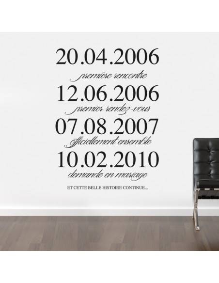 Sticker personnalisé dates et textes