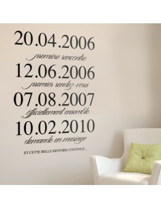 Sticker personnalisé dates et textes