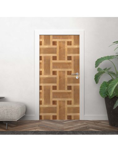 Sticker porte effet parquet 007