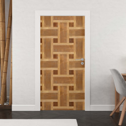 Sticker porte effet parquet 007
