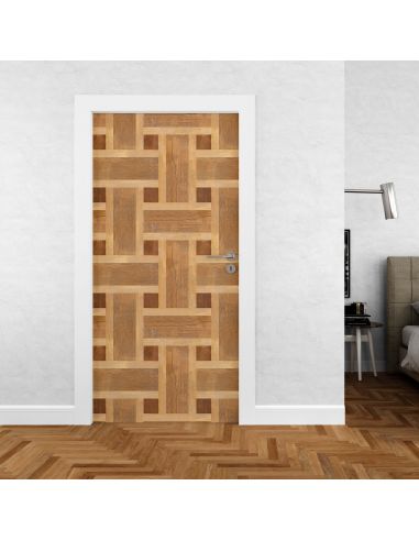 Sticker porte effet parquet 007