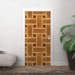 Sticker porte effet parquet 007