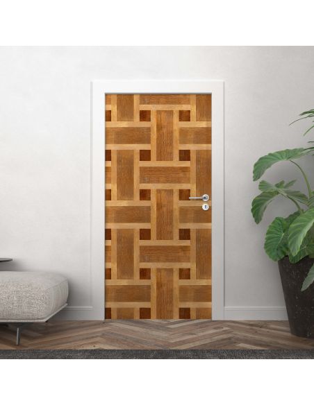 Sticker porte effet parquet 007