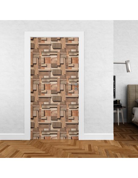Sticker portes design bois