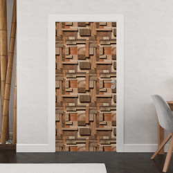 Sticker portes design bois