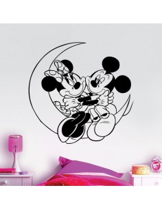Sticker lune Mickey et Minnie