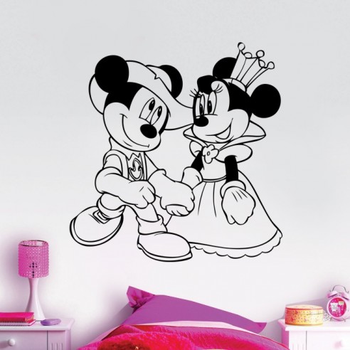 Sticker Mickey et Minnie princesse